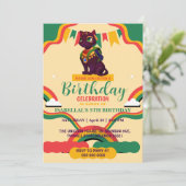 Schattige kattenkitten Afro-Amerikaanse meisjes Ve Kaart (Staand voorkant)