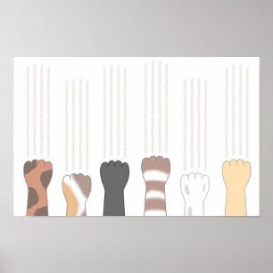 Schattige kattenklauwen die krassen achterlaten. poster