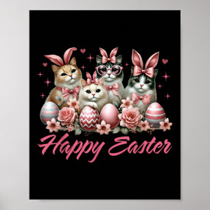 Schattige Kattenkonijn Happy Easter Cat Lover Kat  Poster