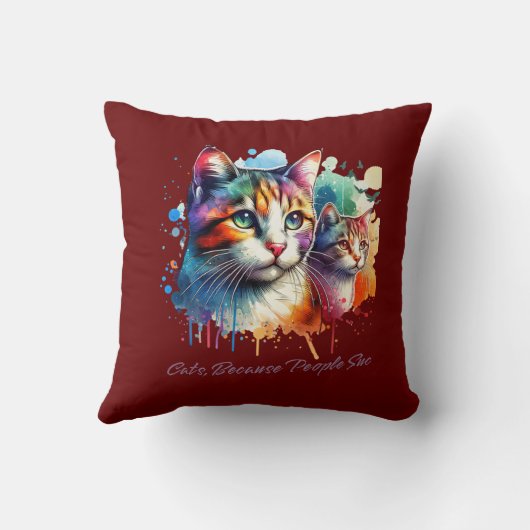 Schattige kattenkussen kussen (Achterkant)