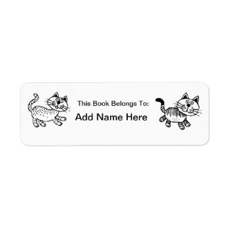 Schattige kattenlabel etiket