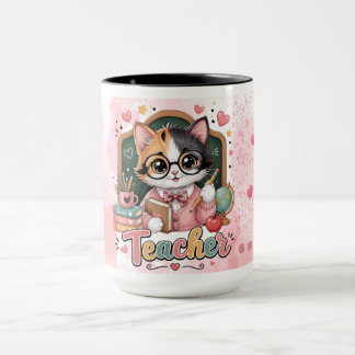 Schattige Kattenleraar Cadeau Mok
