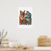 Schattige Kattenliefhebber Kat Grappige Siamese & Poster (Keuken)