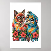 Schattige Kattenliefhebber Kat Grappige Siamese & Poster (Voorkant)