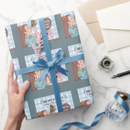 Schattige kattenliefhebbers en huisdierfamilies di cadeaupapier
