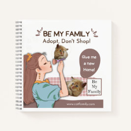 Schattige kattenliefhebbers en huisdierfamilies di notitieboek