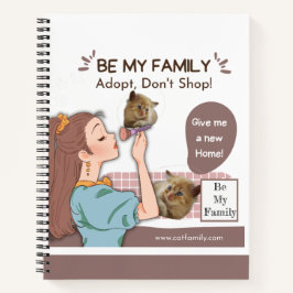 Schattige kattenliefhebbers en huisdierfamilies di notitieboek