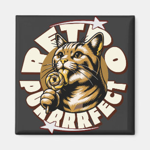 Schattige kattenliefhebbers retro lollypop magneet