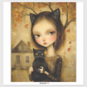 SCHATTIGE KATTENMEISJE GROTE AUTO DECAL STICKER (Vel)