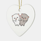 schattige kattenmochi keramisch ornament (Links)