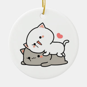 schattige kattenmochi keramisch ornament