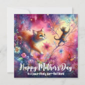 Schattige kattenmoeder kleurrijke waterverf moeder kaart (Voorkant)
