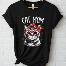 Schattige kattenmoeder met bril en bandana dames