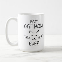 Schattige kattenmoeder ooit typografie illustratie