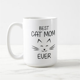 Schattige kattenmoeder ooit typografie illustratie koffiemok