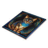 Schattige kattenmozaïek tegeltje (Zijkant)