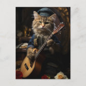 Schattige kattenmuzikant briefkaart (Voorkant)
