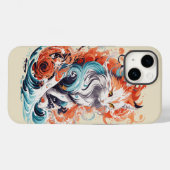 Schattige kattenontwerp in neo traditionele stijl Case-Mate iPhone case (Achterkant (horizontaal))