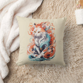 Schattige kattenontwerp in neo traditionele stijl kussen