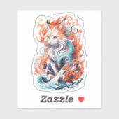 Schattige kattenontwerp in neo traditionele stijl sticker (Vel)