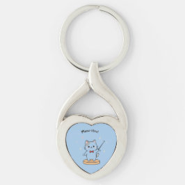 Schattige kattenorkestdirigent  sleutelhanger