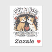 Schattige Kattenpaar Romantisch Winking Kat Love D Sticker (Vel)