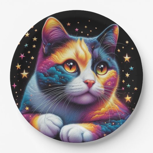 Schattige kattenpapier bord! papieren bordje (Voorkant)