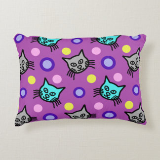 Schattige kattenpatroon in Violet Accent Pillow Accent Kussen