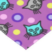 Schattige kattenpatroon in violet groot tafelkleed (Gekanteld)
