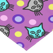 Schattige kattenpatroon in Violet Grote Tafelloper (Hoek)