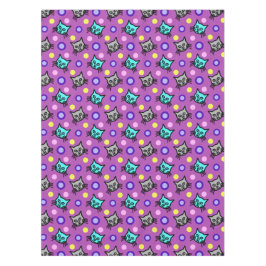 Schattige kattenpatroon in violet klein tafelkleed