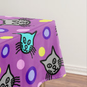 Schattige kattenpatroon in violet medium tafelklee tafelkleed (Voorbeeld)