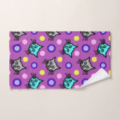 Schattige kattenpatroon in violette handdoek (Handdoek)