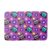 Schattige Kattenpatroon In Violette Medium Badmat (Voorkant)