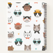 Schattige kattenpatroon met naam Notitieboek (Achterkant)