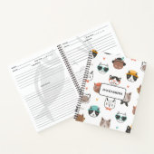 Schattige kattenpatroon met naam Notitieboek (Binnen)