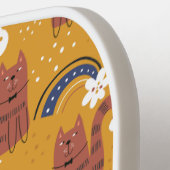 Schattige kattenpatroon Monogram Pickleball Paddle (Links Detail)