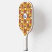 Schattige kattenpatroon Monogram Pickleball Paddle (Links)