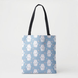 Schattige kattenpatroon ontwerp tote bag
