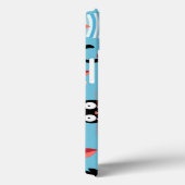 Schattige kattenpatroon op een blauwe achtergrond Case-Mate iPhone case (Achterkant / Rechts)