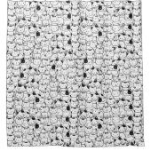 Schattige kattenpatroon zwart-wit douchegordijn (Voorkant)