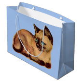 schattige kattenpootdruk op Siamese katten Groot Cadeauzakje (Achterkant Gekanteld)