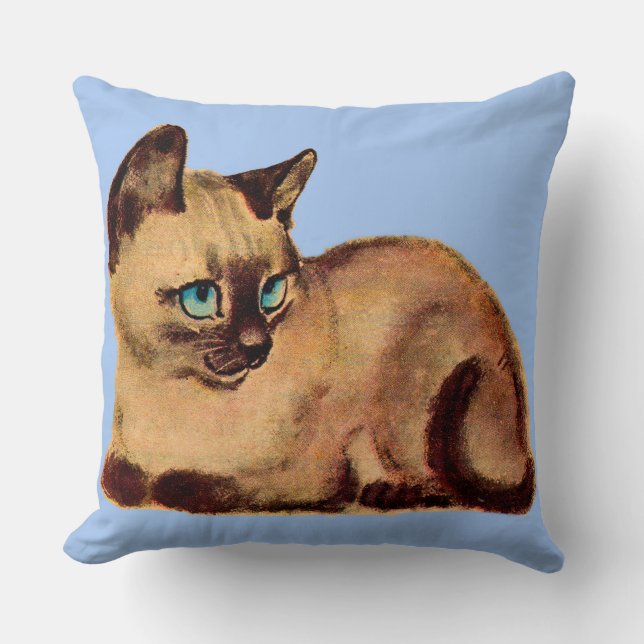 schattige kattenpootdruk op Siamese katten Kussen (Voorkant)