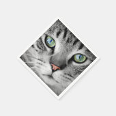 Schattige kattenportret met groene ogen servetten (Hoek)