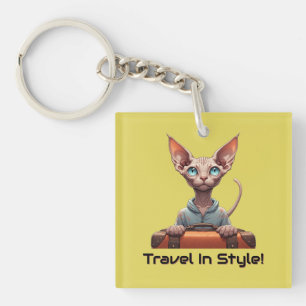 Schattige Kattenreiziger – Cadeau voor Kattenliefh Sleutelhanger