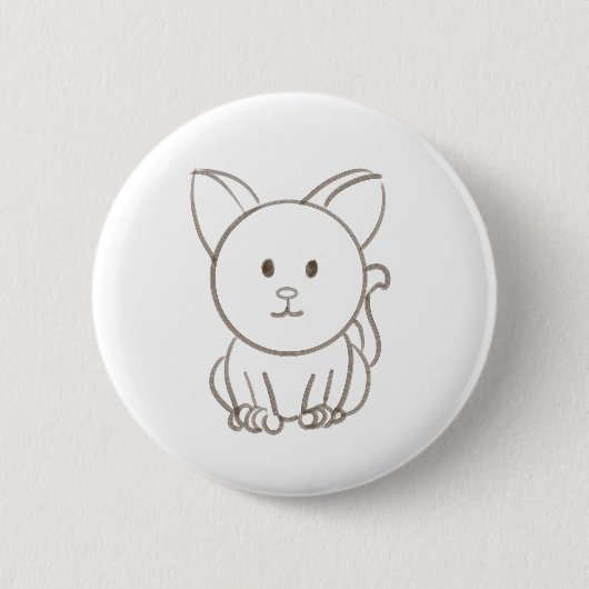 Schattige kattenschets ronde button 5,7 cm (Voorkant)