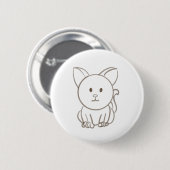 Schattige kattenschets ronde button 5,7 cm (Voorkant /achterkant)