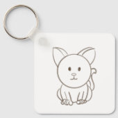 Schattige kattenschets sleutelhanger (Voorkant)