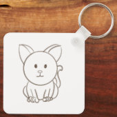 Schattige kattenschets sleutelhanger (Achterkant)