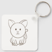 Schattige kattenschets sleutelhanger (Achterkant)